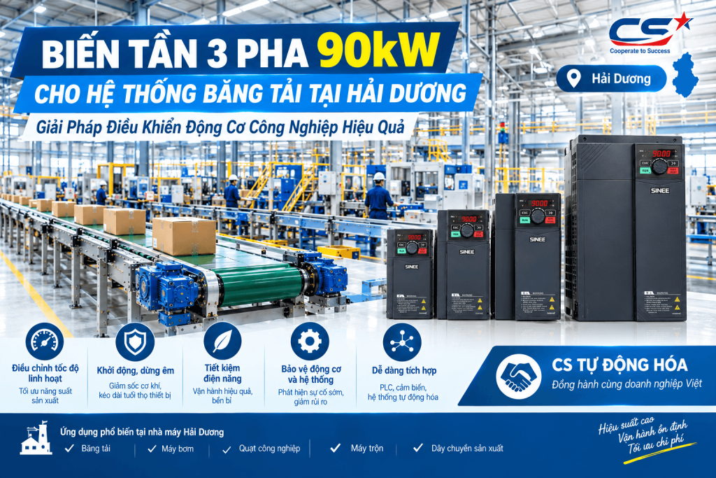 Biến Tần 3 Pha 90kW Cho Hệ Thống Băng Tải Tại Hải Dương
