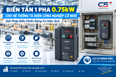 Biến Tần 1 Pha 0.75kW Cho Hệ Thống Tủ Điện Công Nghiệp Cỡ Nhỏ