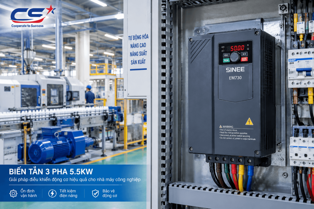 Biến tần 3 pha 5.5kW cho nhà máy công nghiệp