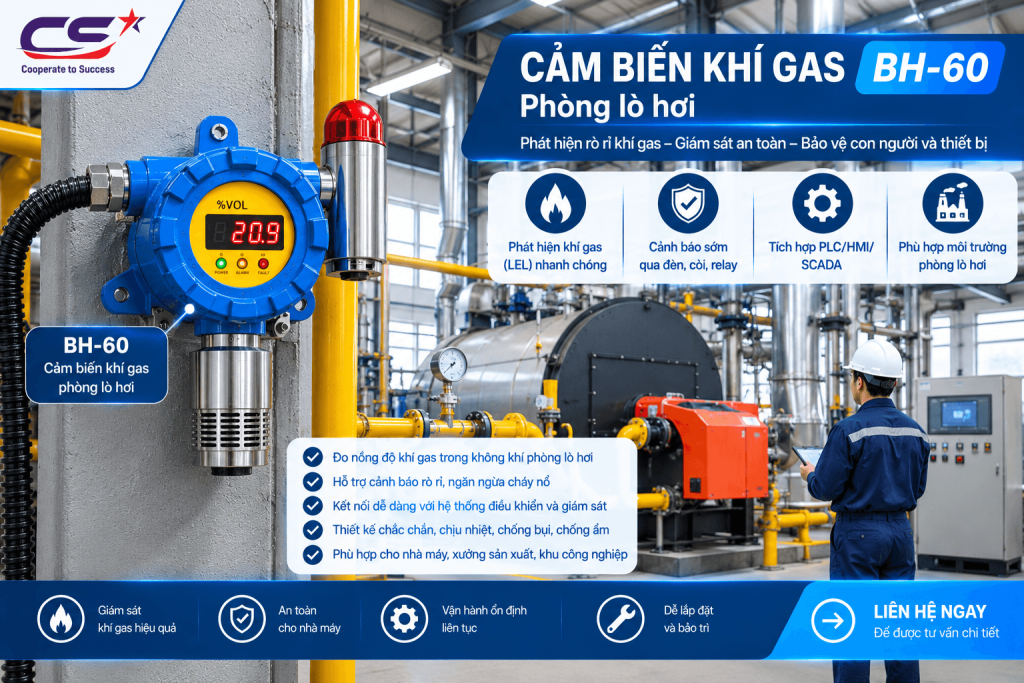Cảm biến khí gas phòng lò hơi BH-60