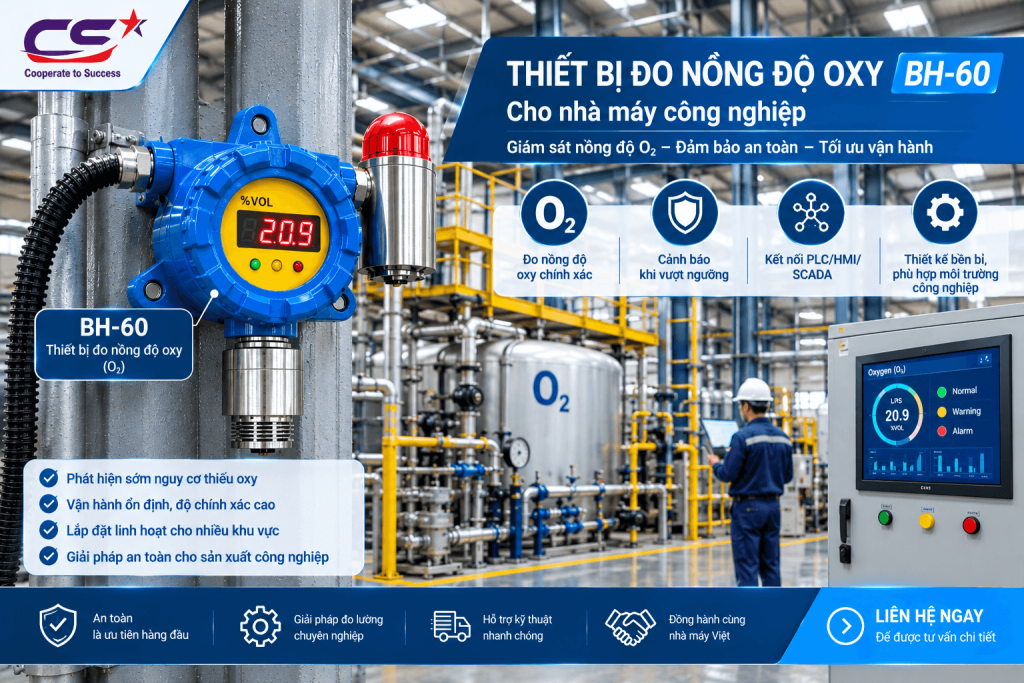 Thiết bị đo nồng độ oxy BH-60 cho nhà máy công nghiệp